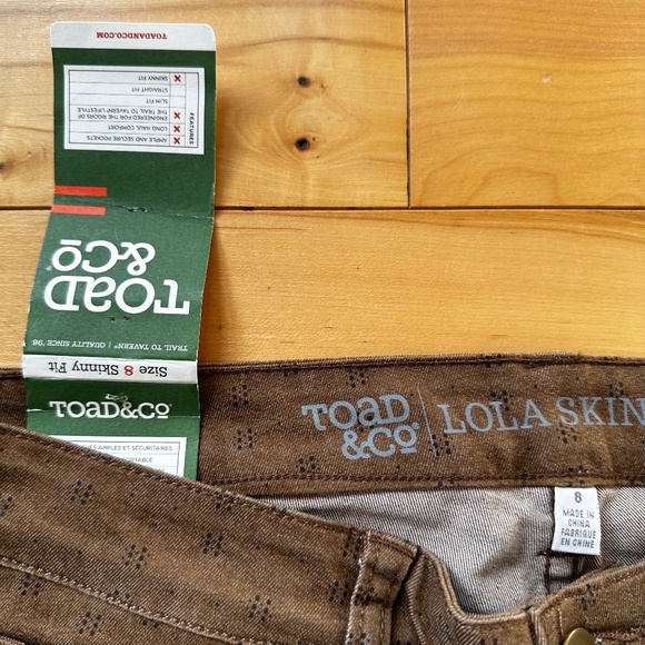 Toad And Co Jeans Women 8 Brow LOLA Skinny Mid Rise Organic Cotton Stretch Denim - Picture 2 of 6